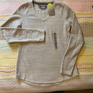 Tek Gear New with Tags Fleece V-Neck Sweatshirt Heather Gray Size Small